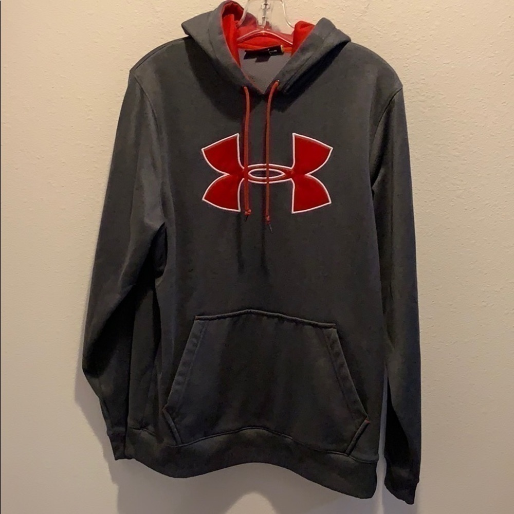 Under Armour Mens Dark Gray/Red M Pullover Hoodie